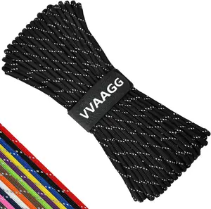 100FT Reflective 550 Paracord Rope, 7-Strand Nylon Utility Cord for Camping & Hiking