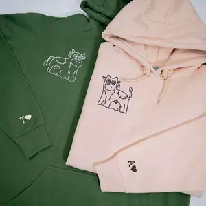 "Ghost Cows" Couple Sweatshirts - Custom Embroidered Matching Hoodies For Couples