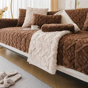 Solid Color Quilted Sofa Couch Cover, Soft Comfortable Non-Slip Household Protector for Home Living Room, 1 Count, Sofa Couch Covers