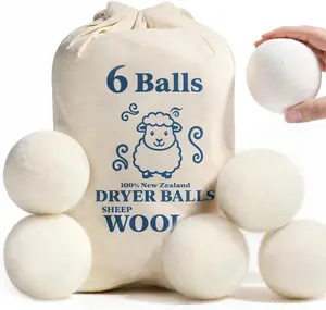 Dryer Balls,  Zealand Dryer Balls Laundry  Reduce Static Cling, Dryer Ball to Reduce Wrinkles & Shorten Drying Time, Drying Balls Fabric Softener Ball for LaundryPack of 6)