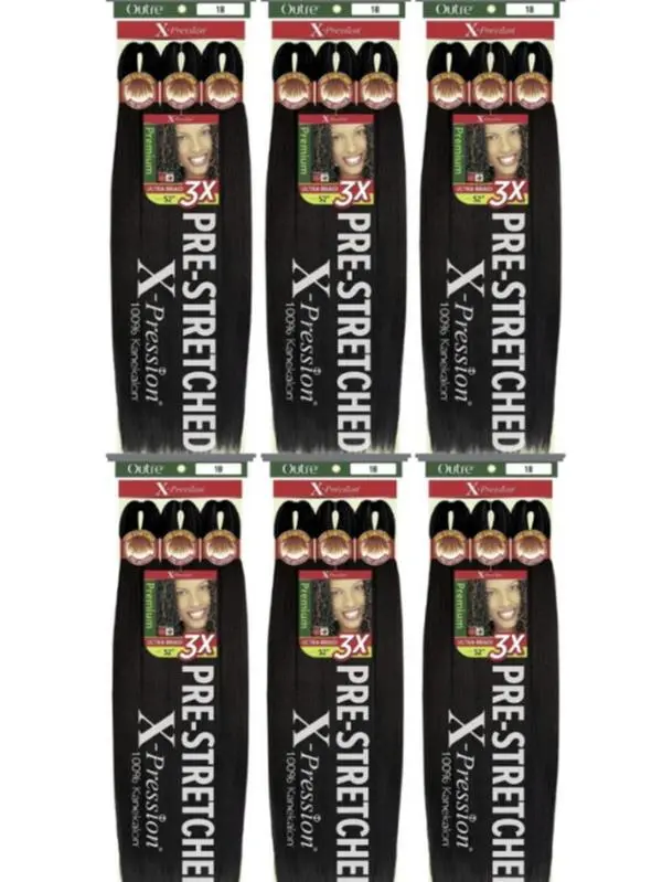 X-Pression 3X Pre-Stretched Braid 52" (6 Pack)