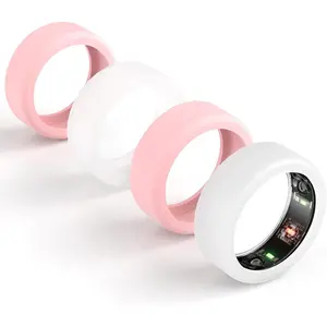 Ring Protector Compatible for Oura Ring 4/Gen3/  Ring/RingConn Gen 2&1,Silicone  Finger Woking Out Women Men (Clear*2+Pink*2,S for 5/6/7/8/9/10)