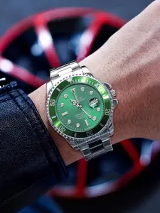Orient Series Ghost High-End Business Men's Watch, Round Analog Luminous Waterproof Calendar Steel Strap Fashion Casual