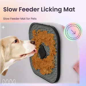 Durable Slow Feeder Licking Pad with Suction Cups for Dogs and Cats, Stress Relief Pet Feeder, Thermoplastic Rubber Design, Can Be Fixed on Cages