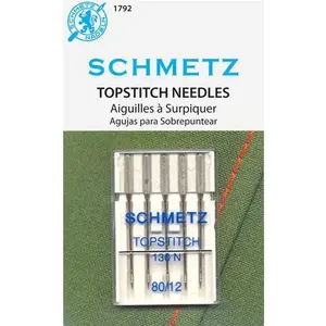 Schmetz 5pk Size 80/12 Topstitch Sewing Machine Needles 1792 130 N 15x1