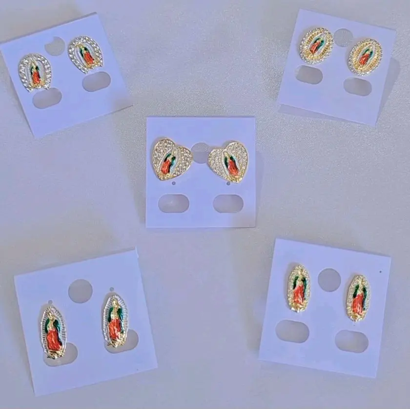 virgen de guadalupe earrings gold plated virgen de guadalupe earrings gold plated