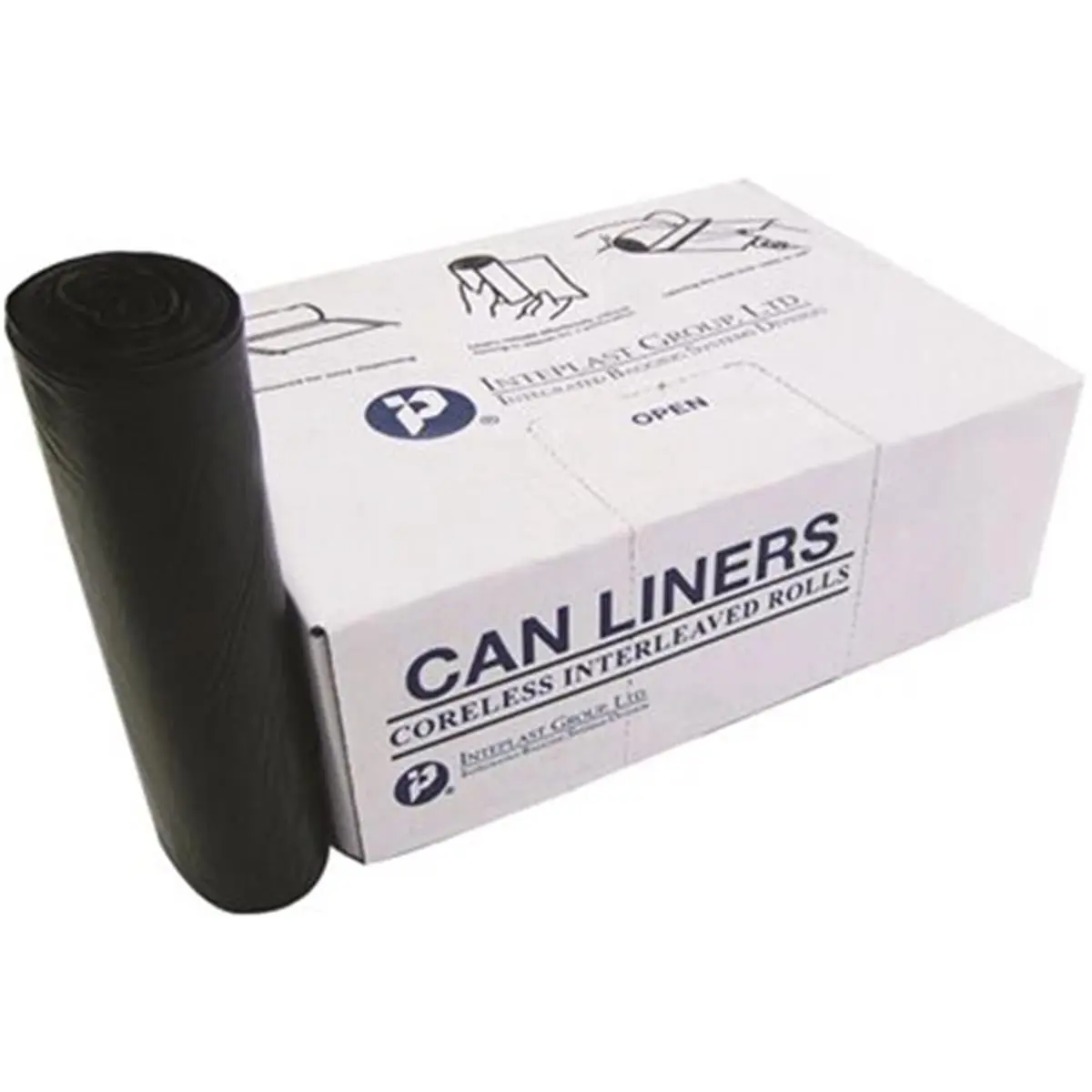212 MAIN Star Disposable Low-Density Trash Bags, Clamshell Box, SL3858150, 38x58 in, 1.5mm Black Formosa Resins Can Liners, 20 per Roll, 5-Pack