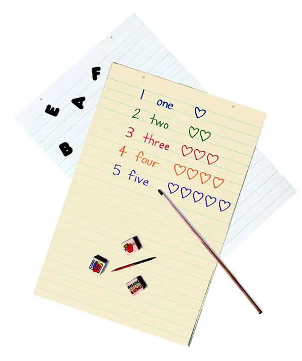 Pacon Corporation Manila Paper Tag Chart Sheets, 1.5-in Rule Lines Writing Sheets for Office Stationery Use