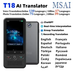T18ai Translator Machine, Chatgpt Real-Time Translation, 138 Online Languages, 17 Offline Modes, 75 Photo Translations, Recording & Google Search, Smart Voice Recorder