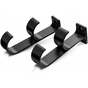 2-Pack Black Under Pool Table Pool Cue Holder, 2-Cue Stick Double Holder, Billiard Cue Stick Organizer Accessory Mount for Snooker