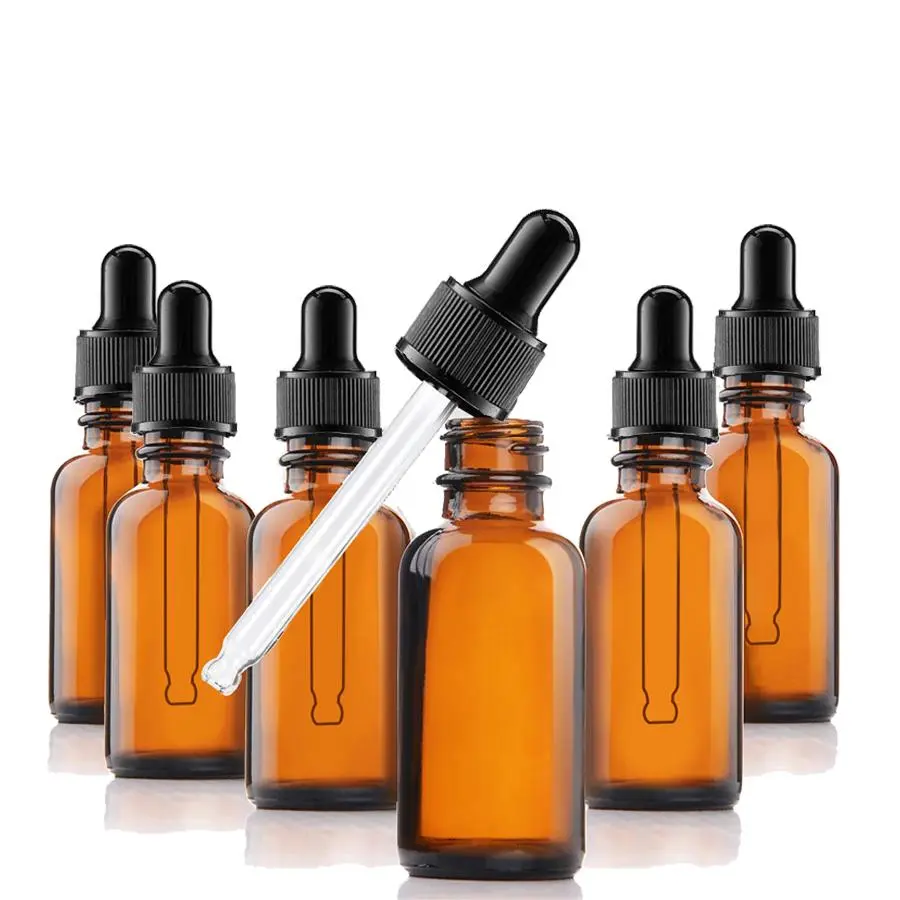 Empty Essential Oil Bottle Set, 6 Counts/set 30ml Glass Essential Oil Bottle & Dropper & Spring Pipette, Refillable Bottle for Essential Oil, Skincare, Glass Bottles