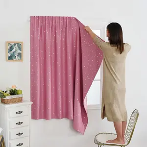 Blackout Star Cut-Out Curtain, Magic Tape Drapes for Bedroom, Blocks Light Effectively, Easy Installation No Drilling Required, Window Curtain