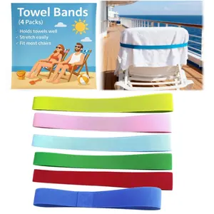 6pc of towel straps, beach chair towel straps, essential accessories for the beach and cruise ships, perfect alternative to cruise wheelchair towel racks and towel clips.