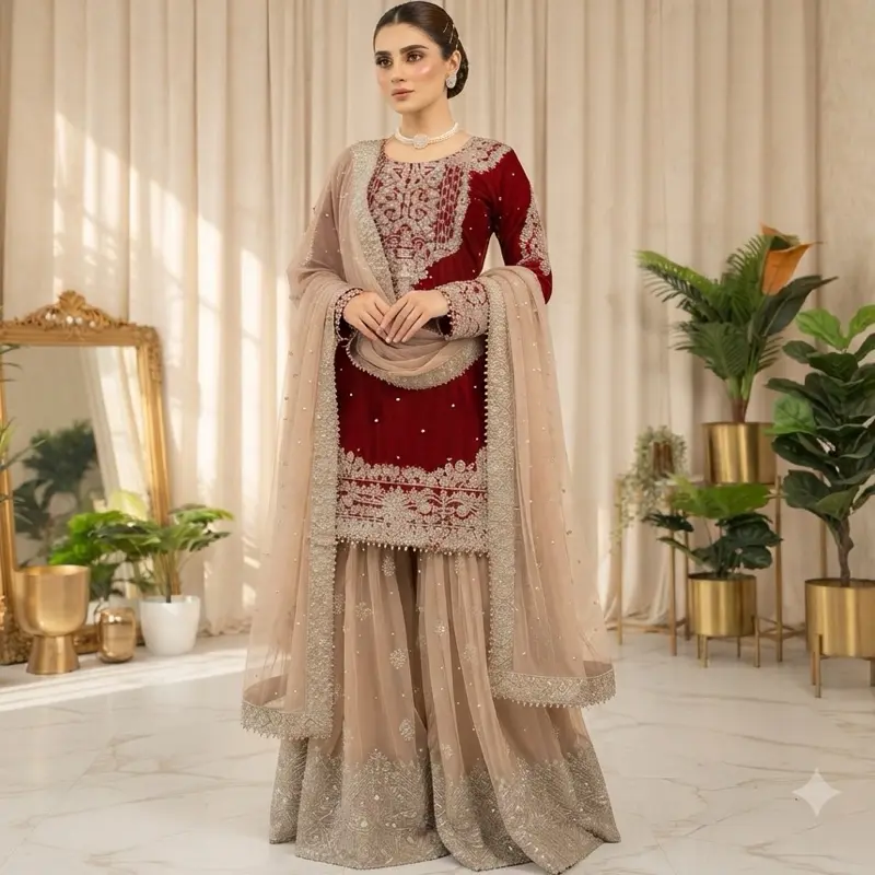 Women's Indian Sharara Casual Dress - Top-Selling, High-Quality, Affordable Womenswear for Parties Long Sleeve Summer Fitted Maxi