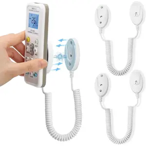 2-Pack  Remote Control Holders with Spring Ropes - Safely Secure Remotes & Small Items, Wall-Mount with Adhesive, Anti-Loss, Rapid Adsorption, Extendable Spring (White 70 inch, 2 Pack)