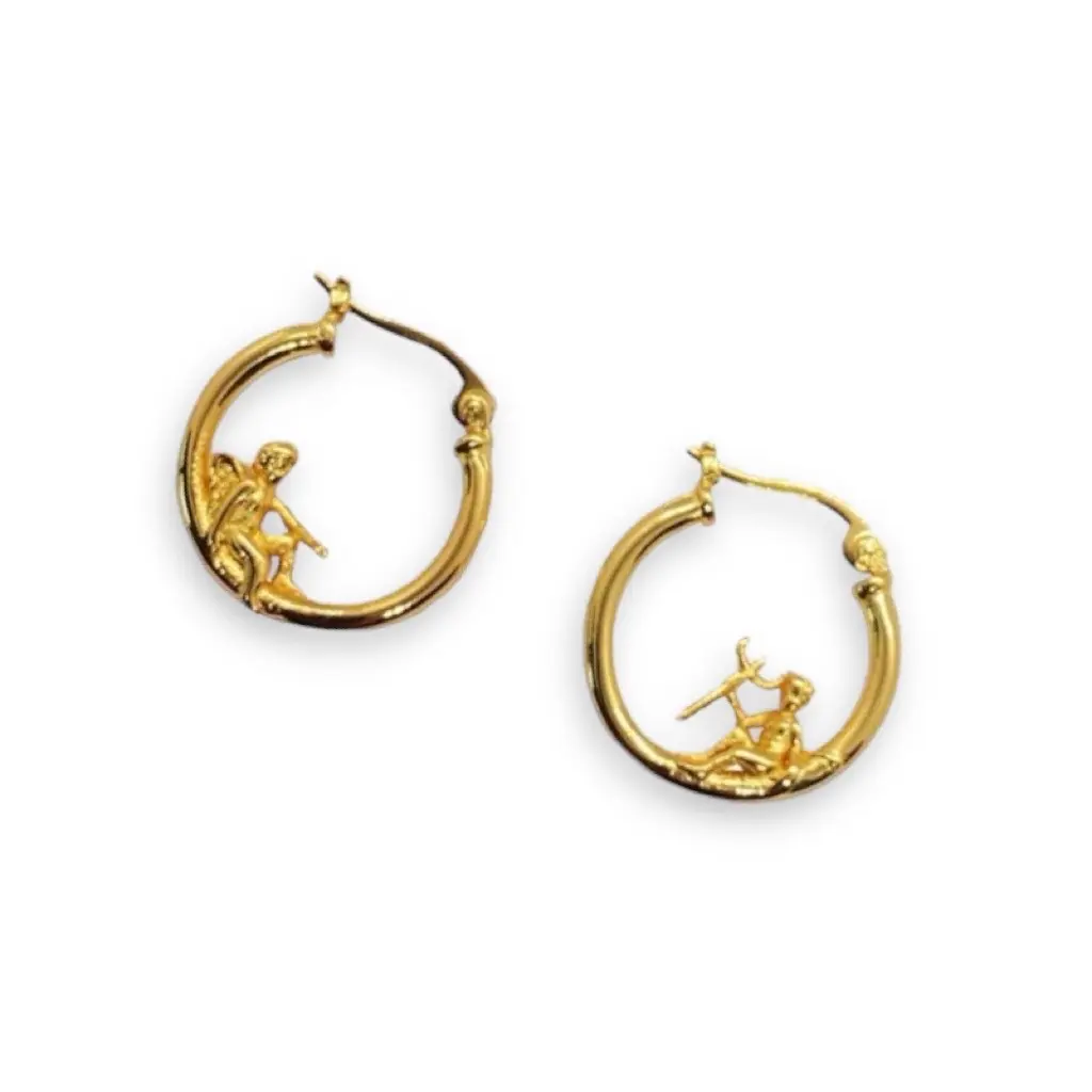 Angel and Demon Hoop Earrings for Women