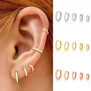 Zircon Hoop Earrings for Men and Women - Hypoallergenic Piercing Jewelry, Available in 5mm-9mm Sizes, Perfect Couples Gift