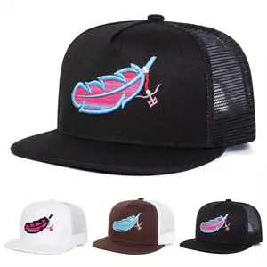 Unisex Feather Embroidered Hip Hop Hat Mesh Hat Outdoor Sport Adjustable Sunscreen Leisure Hat Spring Autumn Travel Tourism Beach Vacation