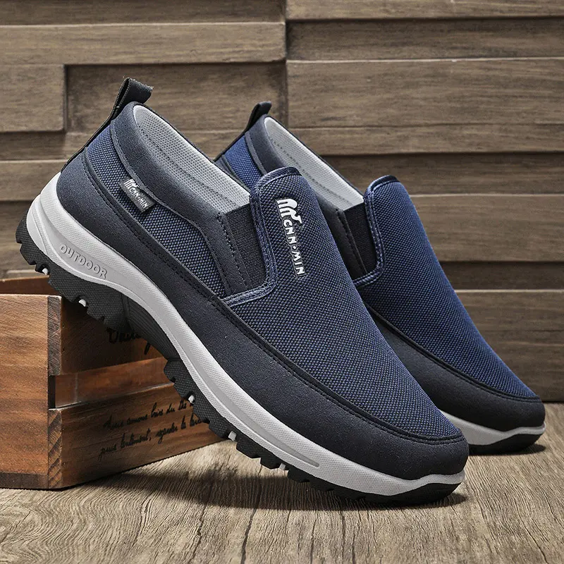 Men's Low Top Slip-On Daily Walking Shoes - Breathable, Lightweight Casual Loafers with Non-Slip Comfort for Work & Hiking All-Day Wear