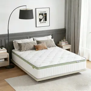 Queen Mattress, 12 Inch Hybrid Mattress in a Box, Memory Foam and Pocket Springs, Medium Plush Feel with Motion Isolating, CertiPUR-US Certified, Fiberglass