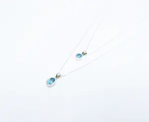 Mini Faceted Paraíba Apatite Pendant – Sterling Silver