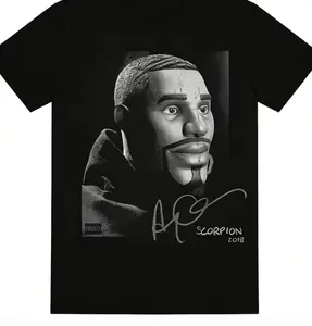 Unisex 100% Cotton Drake Scorpion 2018 Rapper Graphic T-Shirt