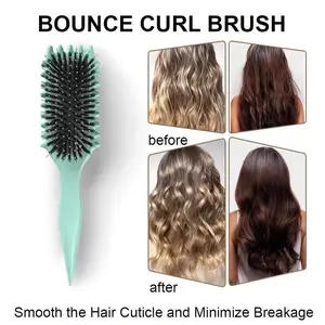 Ergonomic Curly Hair Styling Comb - Detangle & Define Curls with Ease, , Minimal Pulling, Perfect for Wavy & Curly Hair, Ideal Christmas & Halloween Gift, Curved Brush, Curling Brush, Detangling Hairbrush