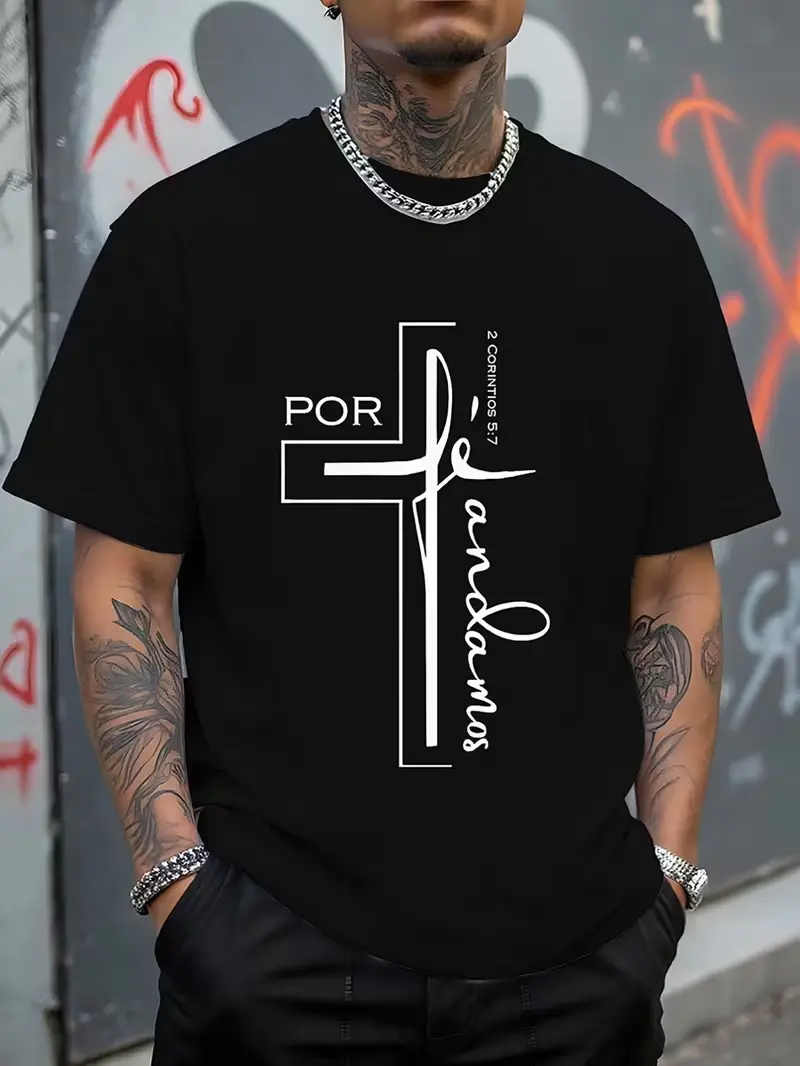 Men's T-Shirt - Casual Comfort, Breathable Short Sleeve Tee, Suitable for Summer Outdoor, Sports, and Casual Wear, Letter, Pattern, Novel Design