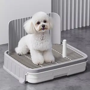 Dog Drawer Toilet, Detachable Splash-Proof Leak-Proof Pet Potty Litter Box, Non-Slip Grid, Waterproof PP Material, Easy Clean, Training Tool for Small Dogs