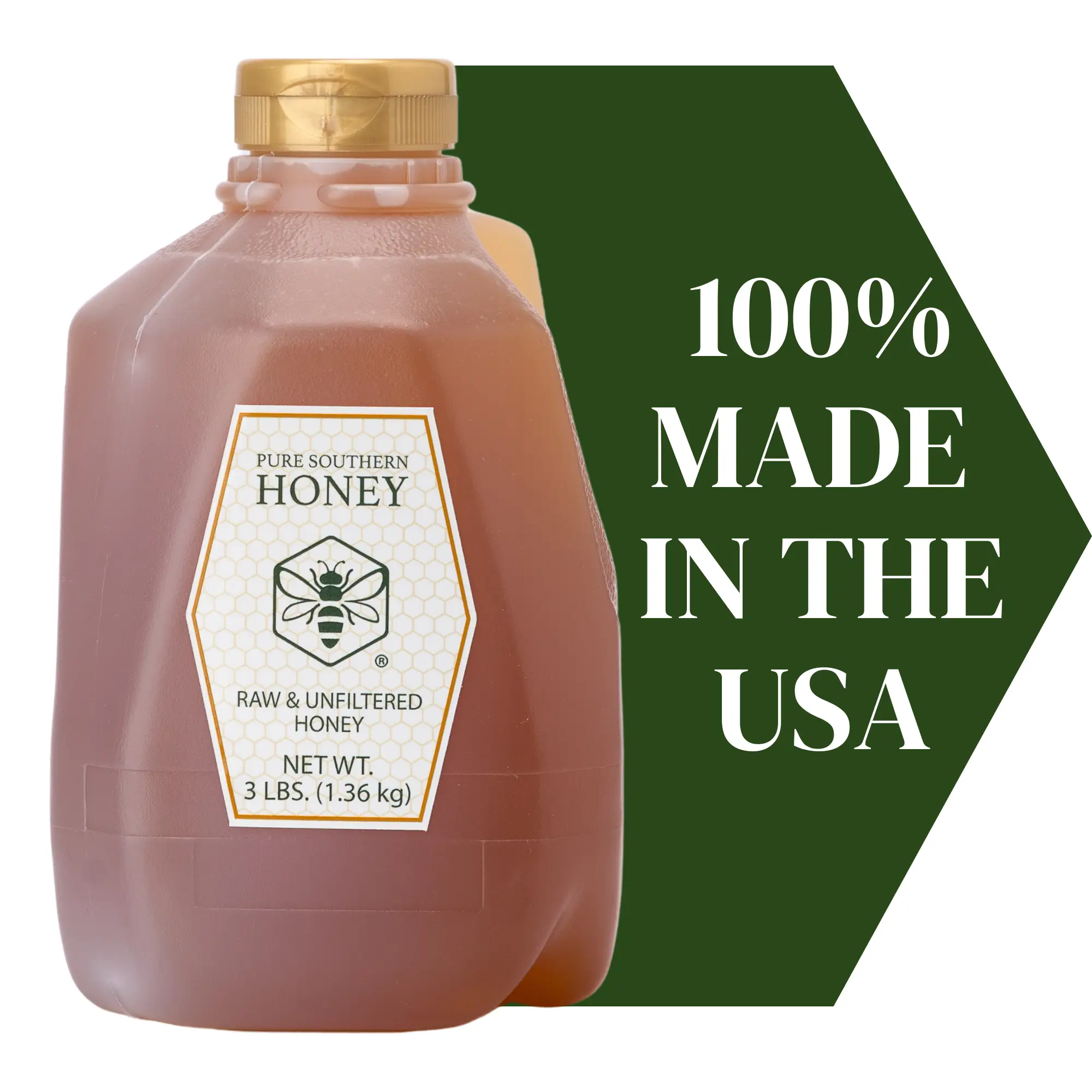 Pure Southern Honey Raw  Unfiltered Honey  3lbs Flavor Sweet