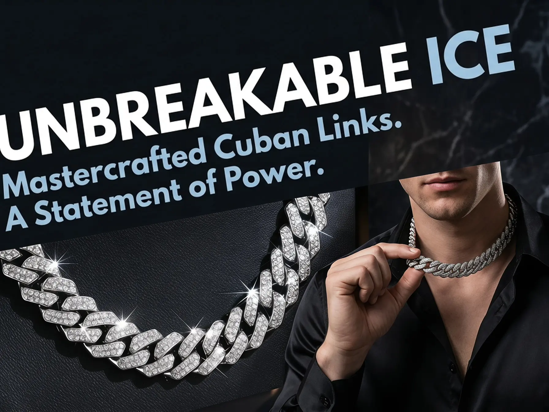 Men's Iced Out Stainless Steel CZ Chunky Chain Necklace - Hip Hop Streetwear Accessory, Cuban Link Chain Jewelry Necklaces, Ideal Gift