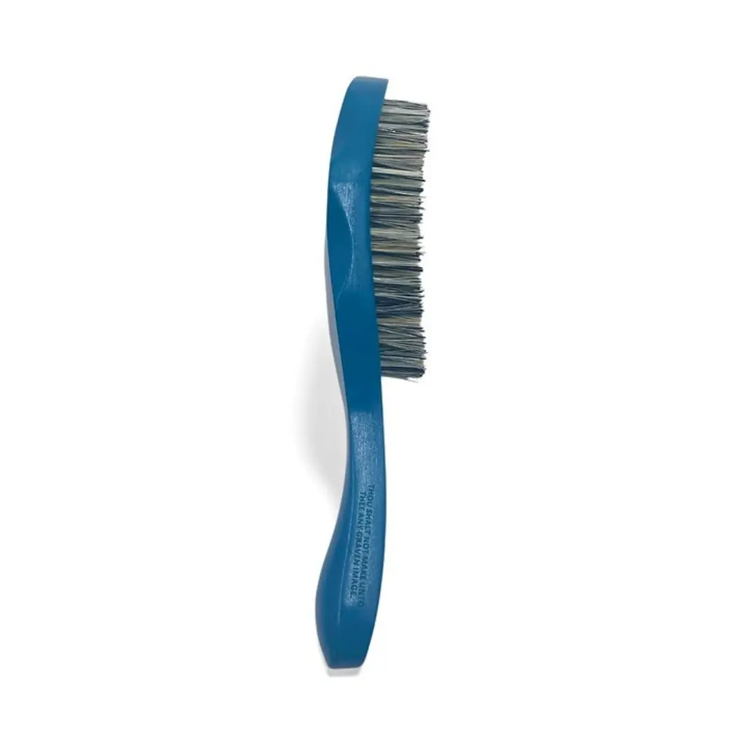 JIGGSAWMILLIONS Hard Wave Brush for Men, Hard Bristles for Thick Coarse Hair, Wave Styles - Blue Wave Master Mixed Tone Hard Bristles