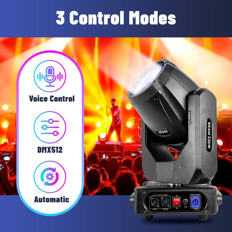 PAIDUN 230W 7R Beam LED RGBW Moving Head Light DMX512 Rainbow Effect DJ Disco Bar KTV Party Show Stage Lighting