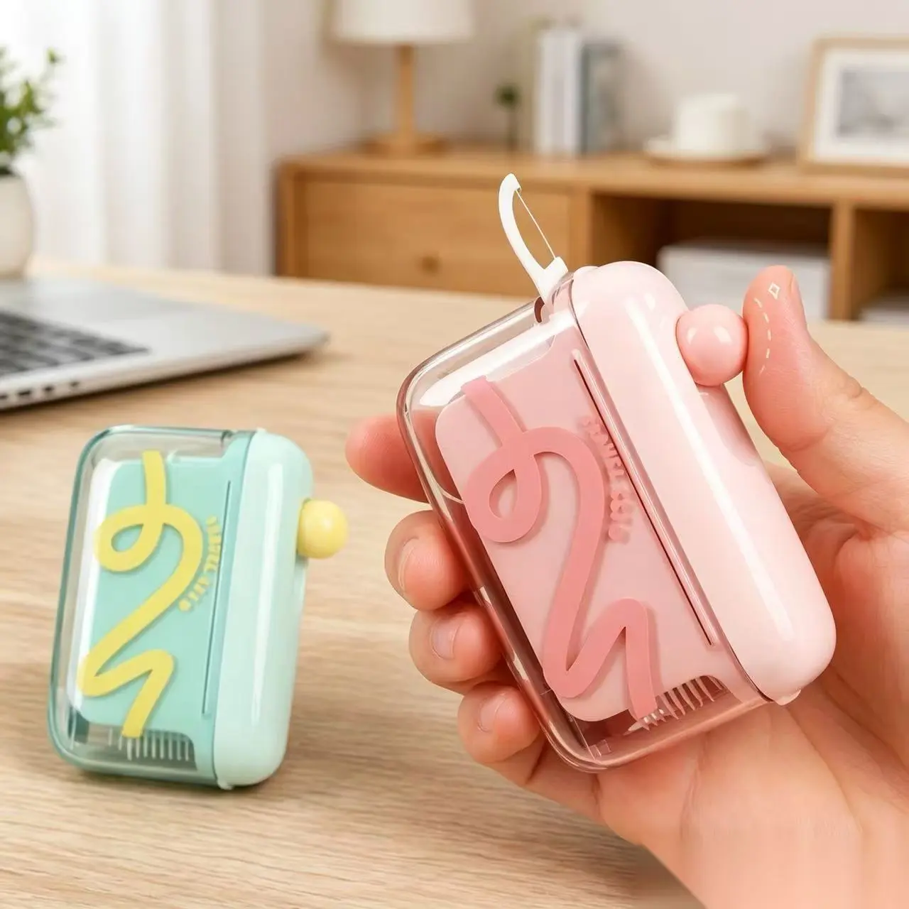 Automatic Pop-Up Storage Box – Portable Countertop Organizer, Refillable Dispenser for Floss Picks, Bathroom Travel Accessory, One-Button Press