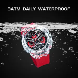 Men's Quartz Chronograph Watch, Transparent, Waterproof, Luminous Date, Luminous Hands, 42mm Diameter, Casual Fashion Watch