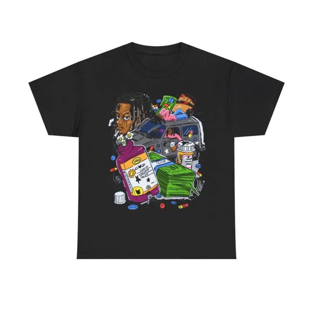# TikTokShopRestock  Plus Size Lucki Rapper Y2k 90s Hip-Hop Vibes Heavy Cotton Graphic T-Shirt Tshirt Shirt HipHop Rap Tee Casual Menswear Retro Top Vintage Comfy