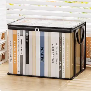Large Clear Thick Plastic Storage Box with Hinged Lid, Heavy-Duty Durable High Capacity Organizer, Perfect for Home, Camping, Travel, Attic and Moving