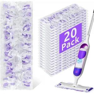 20 Pack Power Mop Refill Pads for Swiffer Multi-Surface & Wood Mopping Pad Refills Disposable Swifter Wet Pad Replacement for Wooden Floor Cleaning