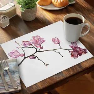 Begin Home Decor CPPM1418WBIWZ9 14 x 18 in. Cherry Blossom Pink Polyester Placemat - Trees Bedroom Decor