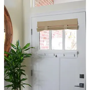 Clearance! 25" w x 20" L Tan Small Front Door Window Curtain -washable
