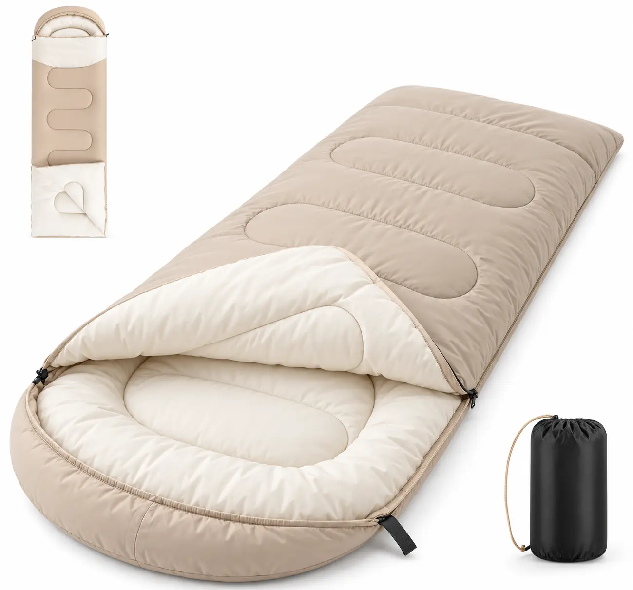Winter Envelope Sleeping Bag for Cold Weather Camping, for Adults cot season blanket
