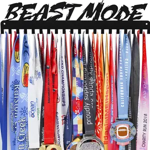 Medal Hanger Display - She Believed She Could She Did - Personalized Medal Holder for Sport Race Runner Sturdy Steel Metal Plaque Over 63 Medals Awards Easy to Install