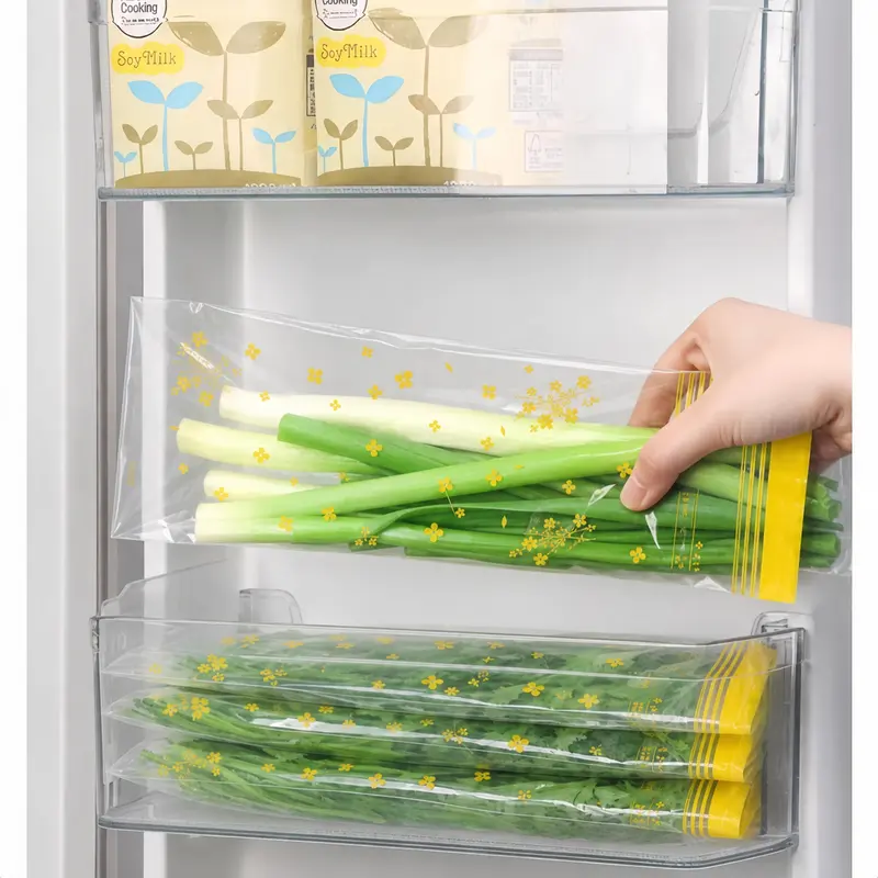 Reusable Heavy Duty Food Safe Plastic Airtight Storage Bags with Double Seal Design - Excellent Airtight Performance, Convenient to Open and Close, Fogproof Leakproof Food Storage Kitchen Organizers for Refrigerator Household Use-MM1