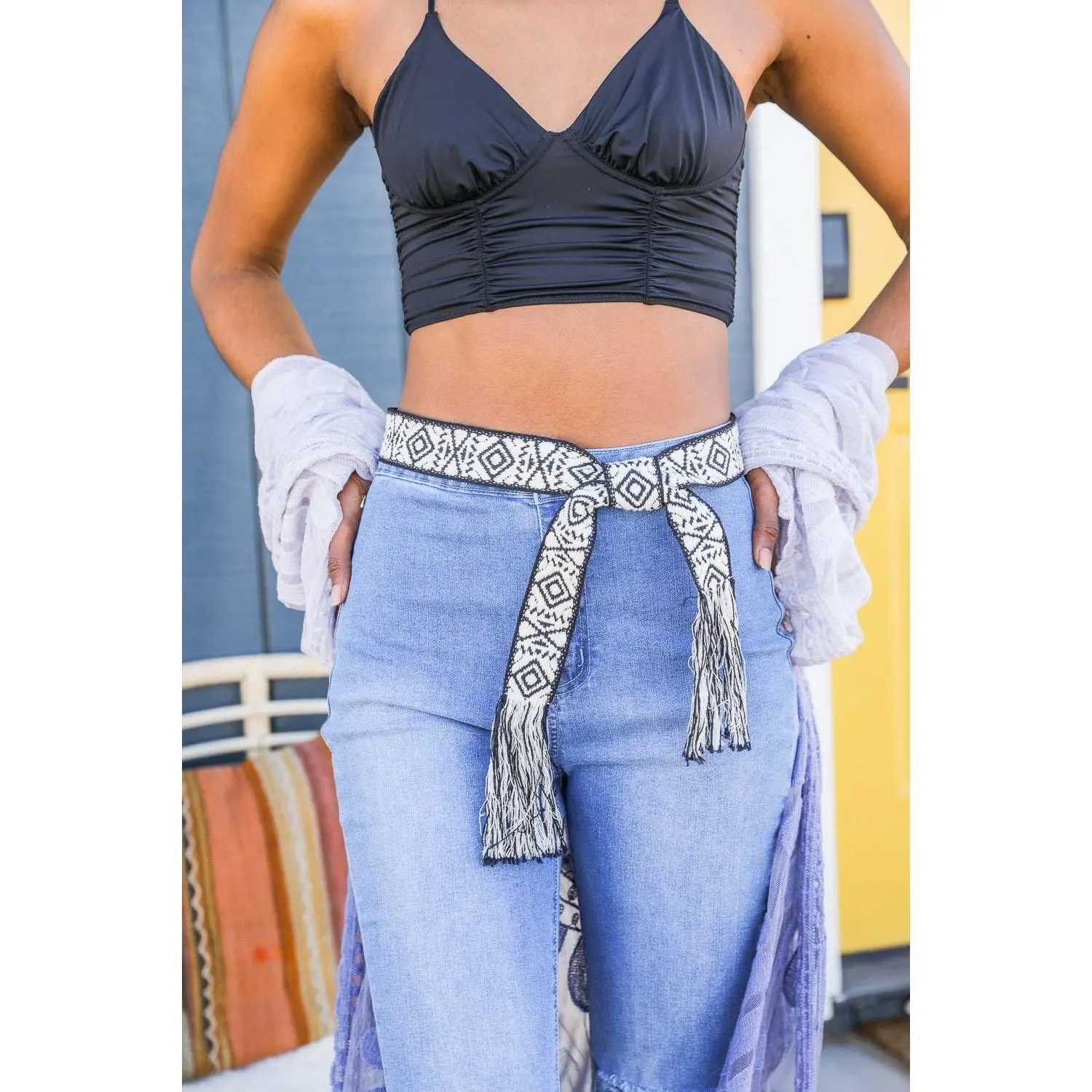 Aztec Waist Tie Belt