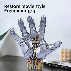 1 Count Cyberpunk Robot Hand Basketball Holder, Robotic hand grips basketball firmly, Wall mounted saves floor space, Adds cyberpunk vibe to any room