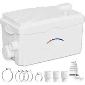 Utility Sink Pump, 1600 GPH Drain System 500 W Under-Basin Gray Water Unit for Laundry & Kitchen, 23 FT Lift Sink Pump with Check Valve & Odor Filter