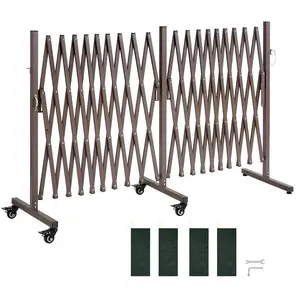 VEVOR Double Expandable Barricades, 20FT Expandable Safety Barrier, Flexible Mobile Barricade with Locking Casters, Portable Folding Security Gate Metal Traffic Fence for Patio Garden StairwayVEVOR Super Brand Day