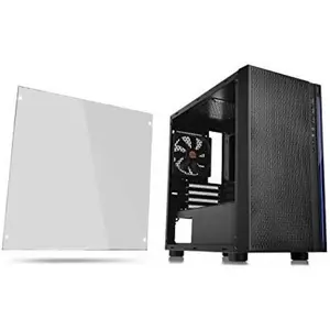 Thermaltake Versa  Micro ATX Mini Tower PC Gaming Case with Tempered Glass Side Panel High Airflow Mesh Design Black SPCC Computer Chassis
