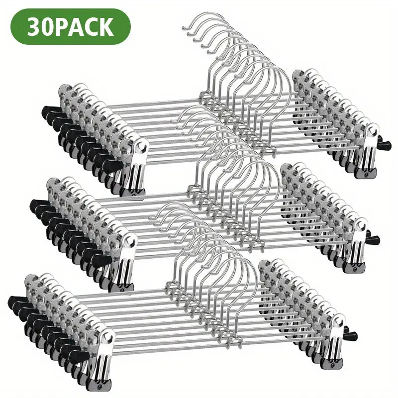 Adjustable Metal Pants Hangers with Clips - Skirt Hangers for Women Jeans