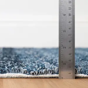 Denim Chindi Blue Hand Hooked Cotton Rug 10x14